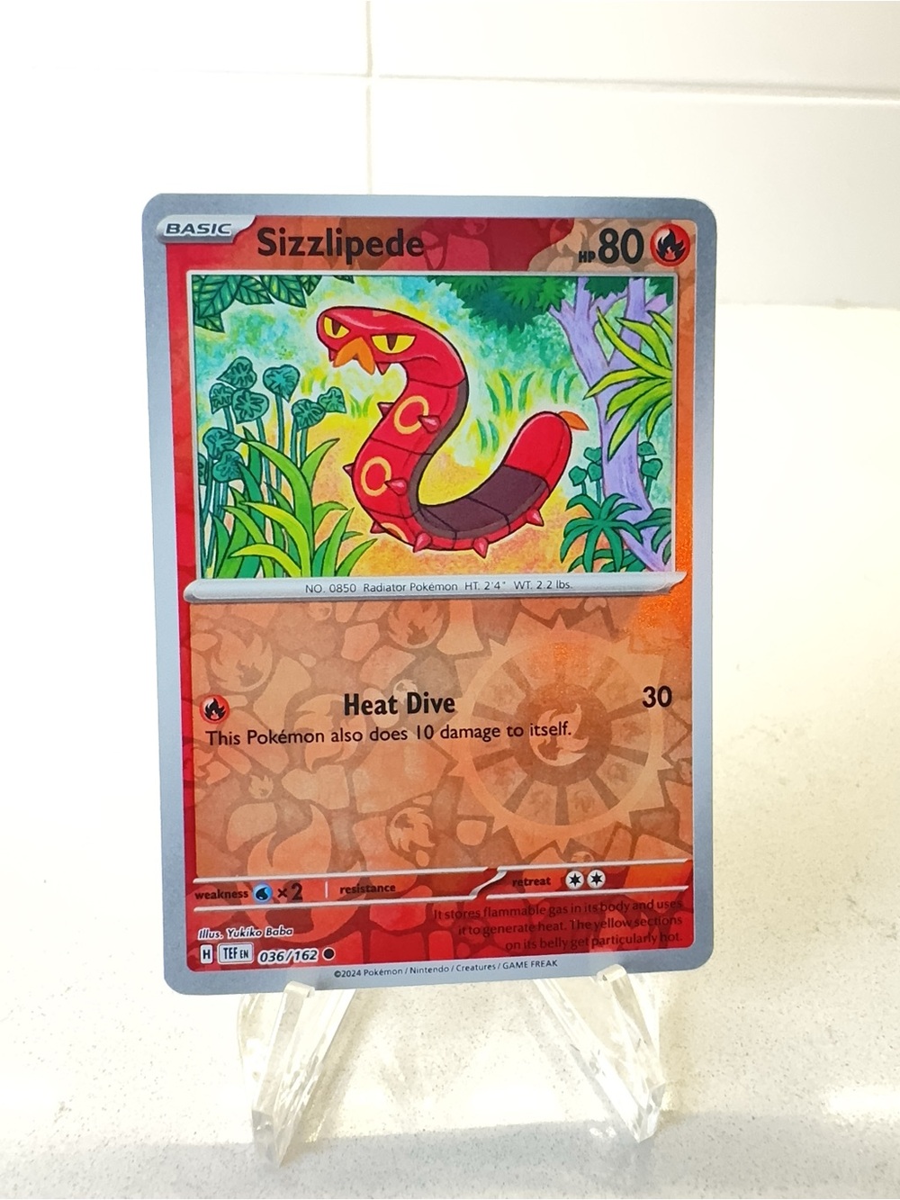Pokemon TCG Card -  Sizzlipede [Reverse Holo] #36 Pokemon Temporal Forces